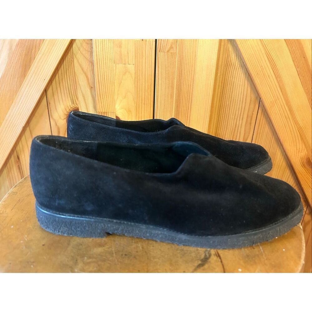 Stuart Weitzman Women's Black Suede Slip On Loafers Shoes Size 8